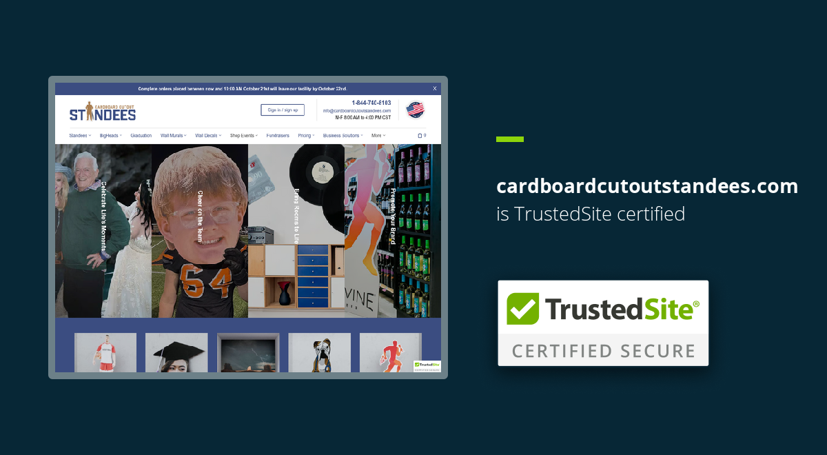 cardboardcutoutstandees.com is TrustedSite Certified