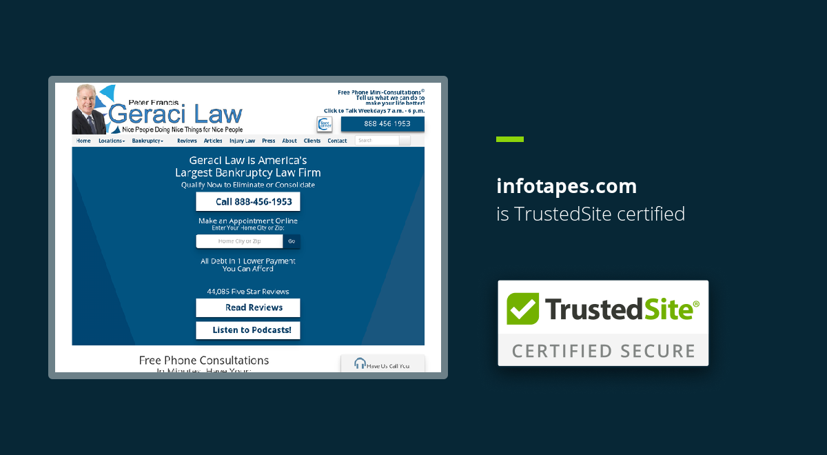 infotapes.com is TrustedSite Certified