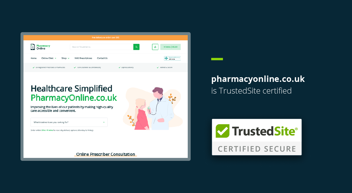 pharmacyonline.co.uk er TrustedSite-certificeret