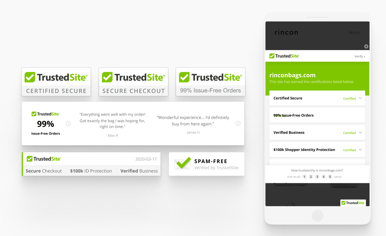 TrustedSite trust badges